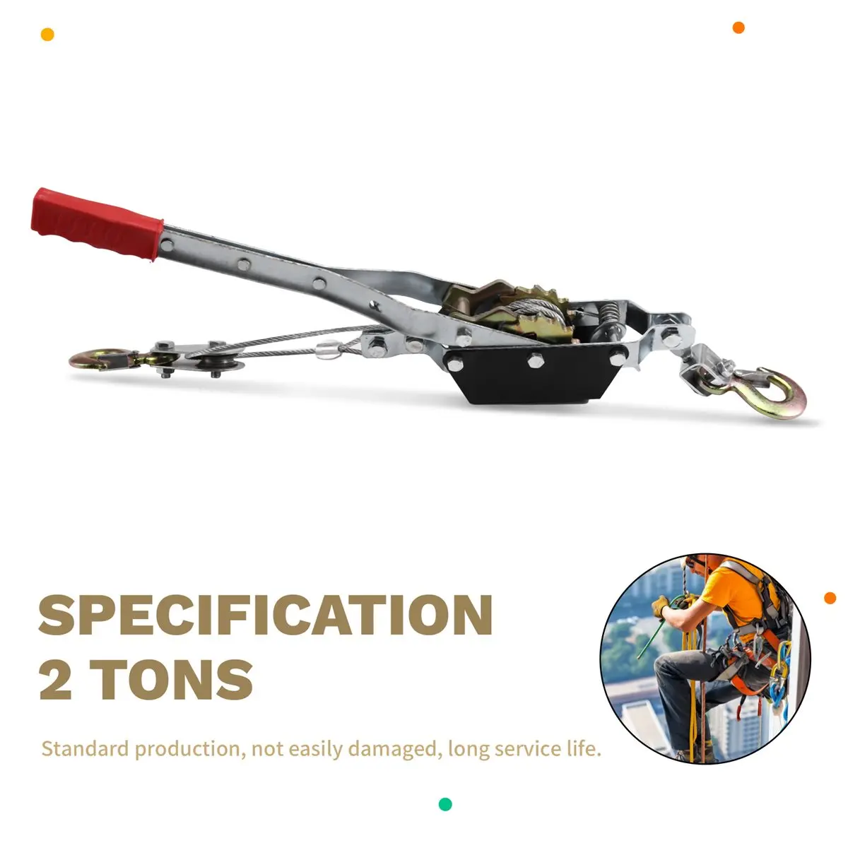 ~！【Best Seller】Wire Rope Hand Power Puller Tighten Tool Tightener Double Hook Lifting Tool Wire Power Puller Heavy Duty Power P