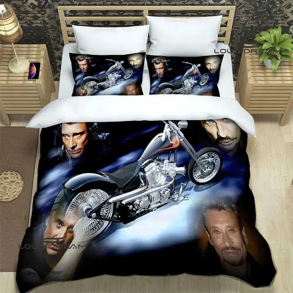 

rock star Johnny Hallyday 3D NEW Duvet Cover Pillowcase Bedding Set Adult Boy Girl Bedroom Decoration Single Double Large