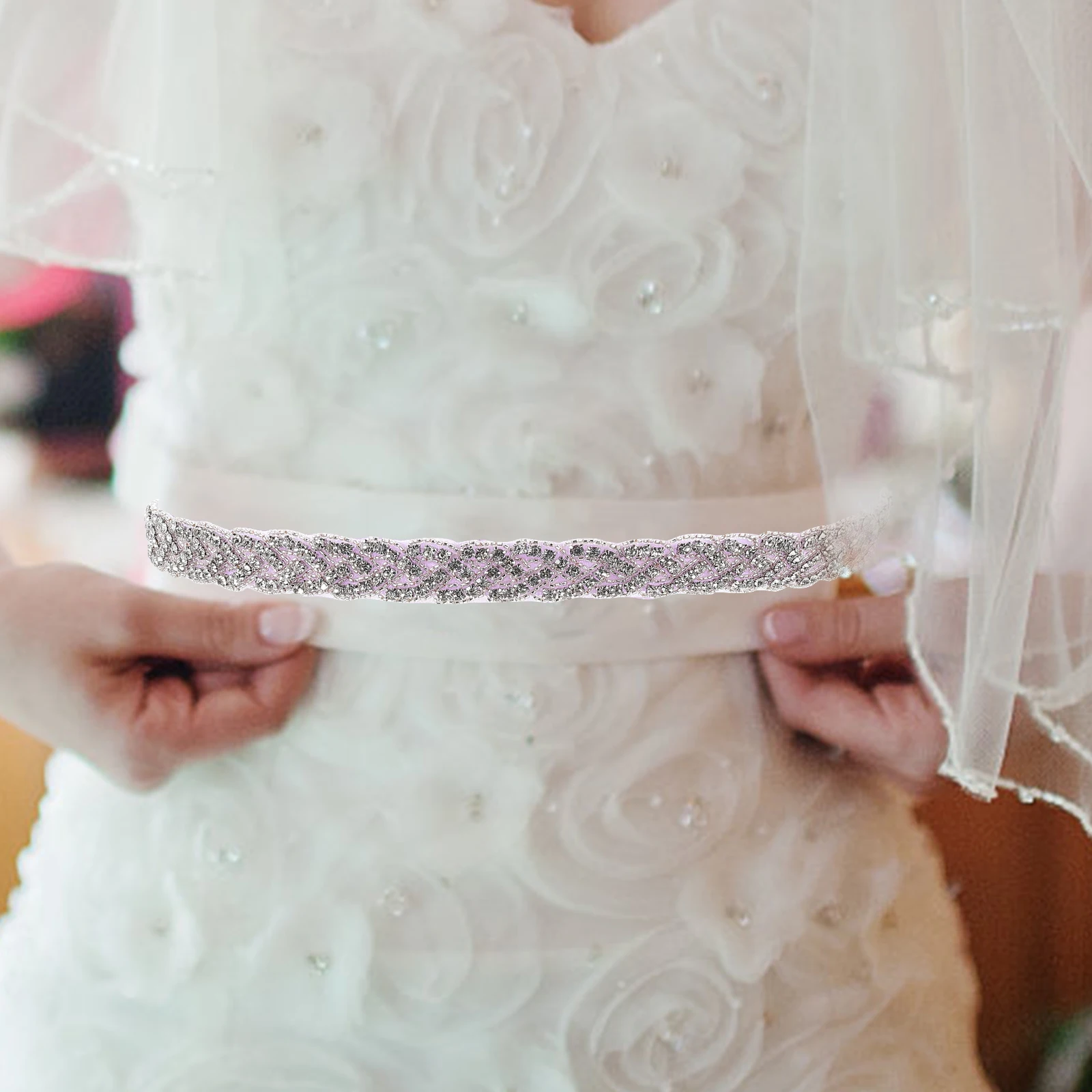 

1Pcs Rhinestone Waist Belt Water Rhinestone Wedding Dress Accessory Beautiful Fashion Design