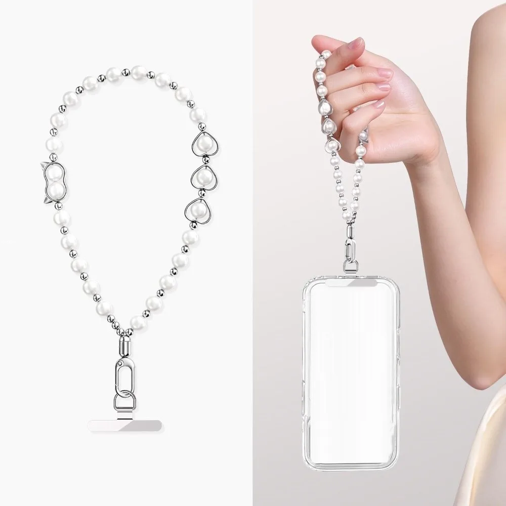 

Ремешок для телефона с кошачьей головой и бисером, цепочка для мобильного телефона с сердечком ручной работы, ремешок на запястье с защитой от потери, подвеска для мобильного телефона для девочек и женщин