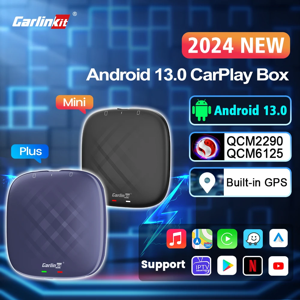 Carlinkit 5 CarPlay Mini Aiกล่องWireless CarPlayไร้สายAndroid AutoสําหรับAudi Mazda ToyotaสําหรับNetflixสําหรับYouTube 4G LTE GPS