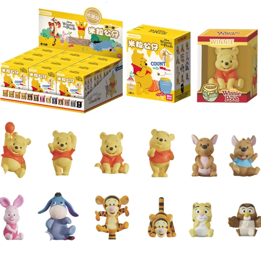 Jandoon Genuine Winnie the Pooh Blind Box Doll Winnie Rice Grain Tigger PIGLET EEYORE Mini Action Figure Model Toy Collection