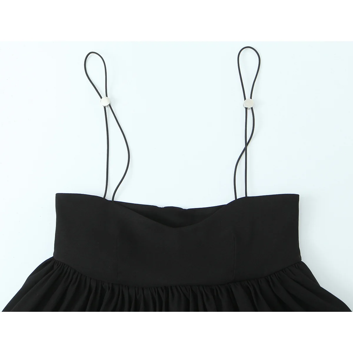 KASLEAD New Women's Fashion Versatile Balloon Style Buckle Top Polyester Fiber Inner Wear Regular Length Spring Season