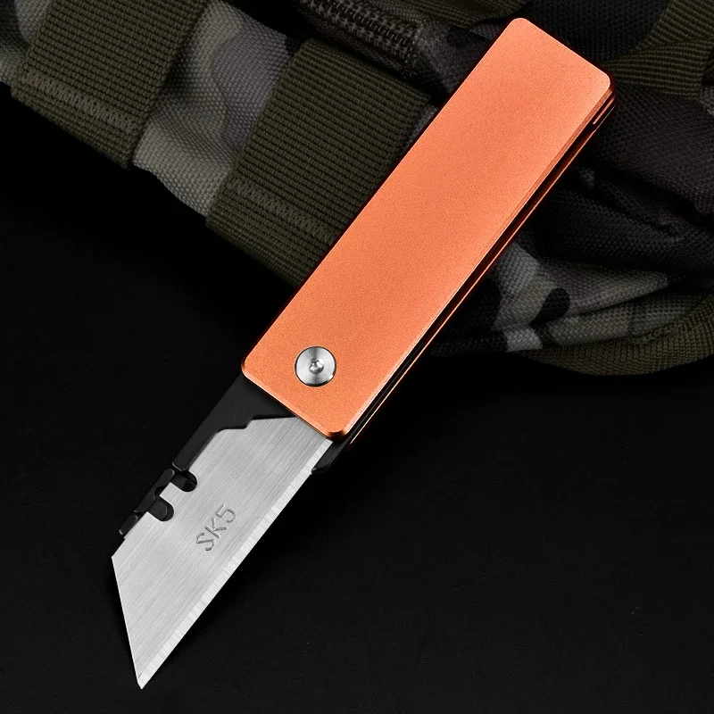 Aluminium Alloy Utility Knife EDC Folding Blade Knife Outdoor Hand Tool Sharp Box Paper Cutter Rotate Open Knives Replaceable