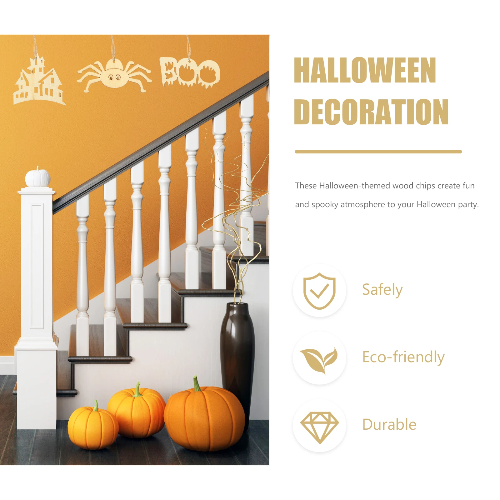 

600pcs Wood Chips Decorations Halloween Unfinished Slices DIY Crafts Day of The Dead naments Wooden Accessories Graffiti Pieces