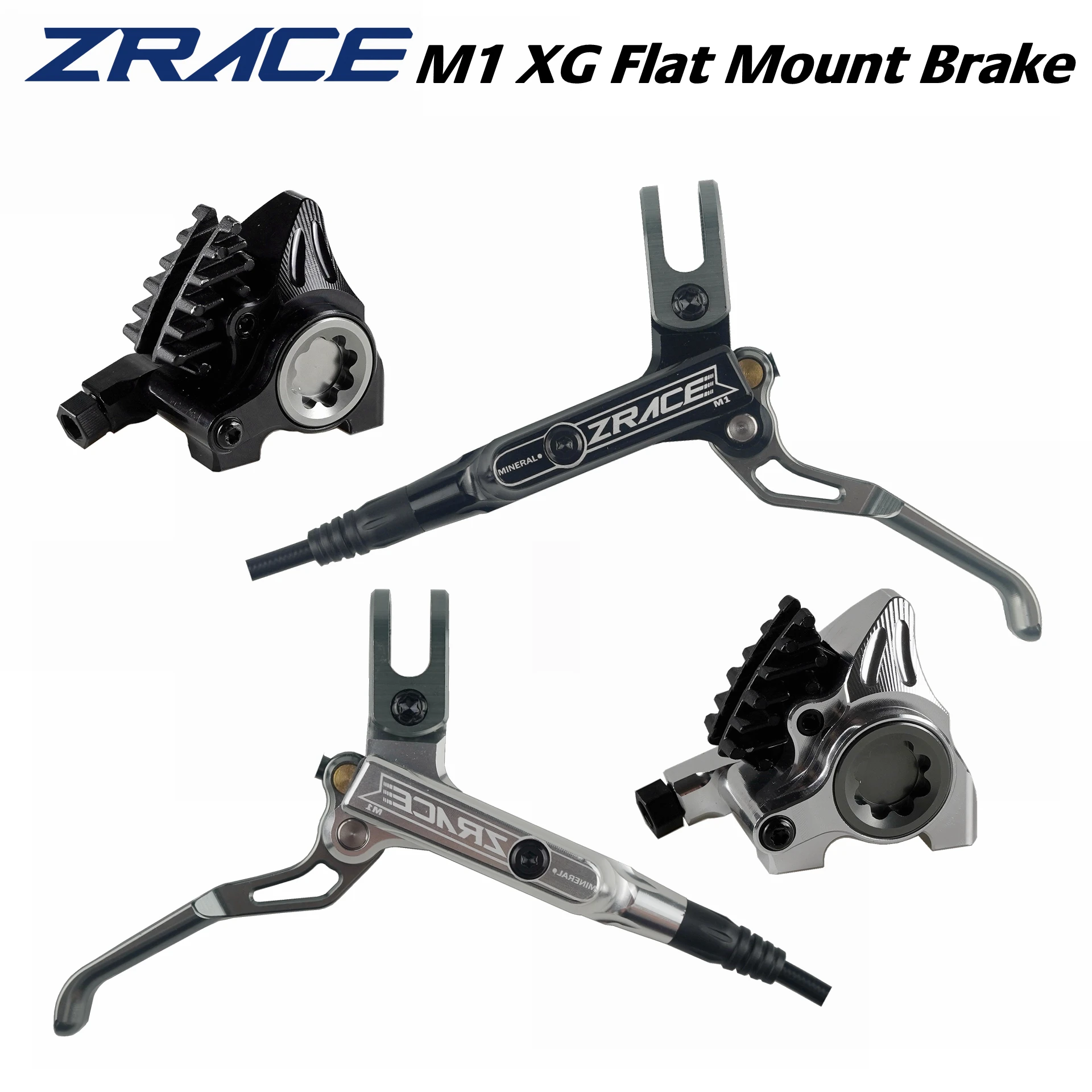 ZRACE M1 XG Flat Mount Brake for Flat Bar Gravel / BMX Raceing,Full CNC Lightweight, Front and Rear Flat Handler Bar Gravel