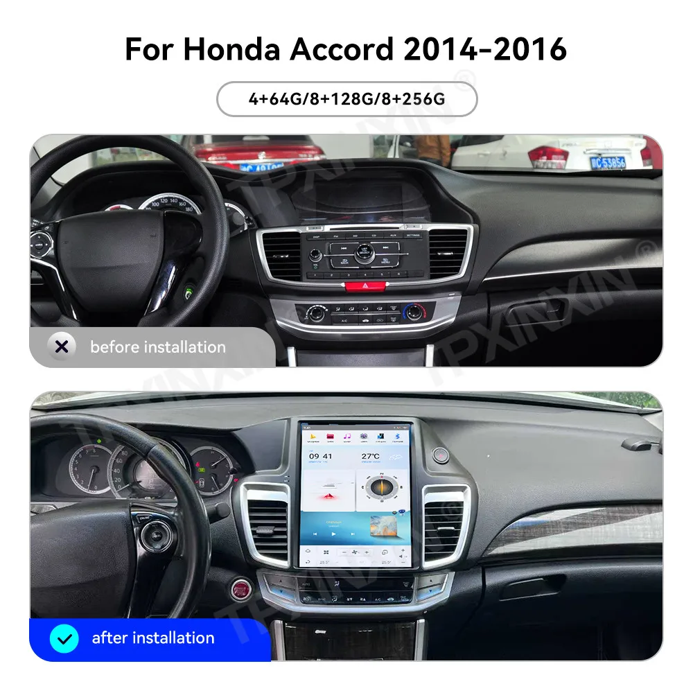 Car Accessories Radio For Honda Accord 2014-2016 Android Auto GPS Navigation Multimedia Stereo Receiver Head Unit Offline Maps