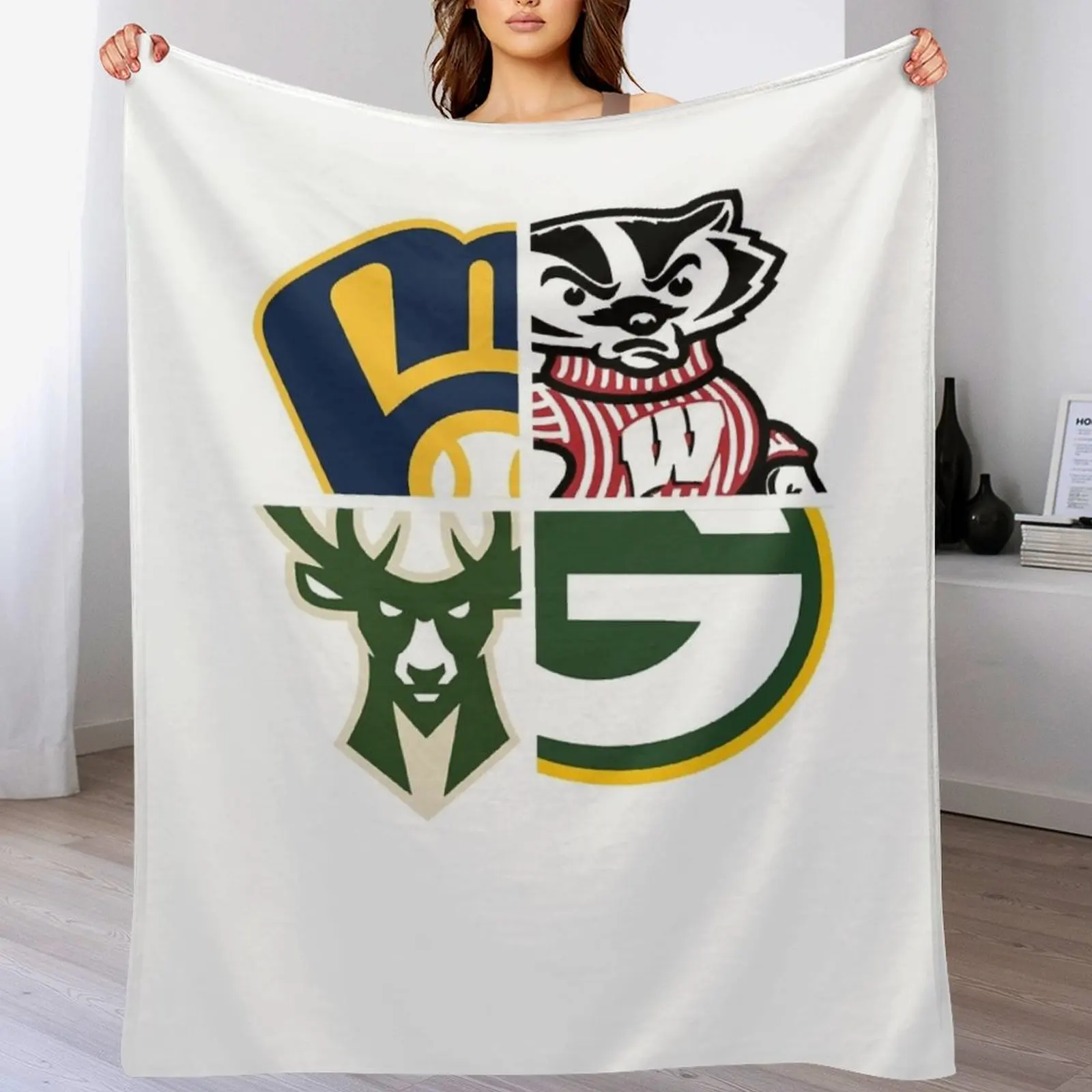 Wisconsin Sports Throw Blanket warm for winter Sofas Blankets