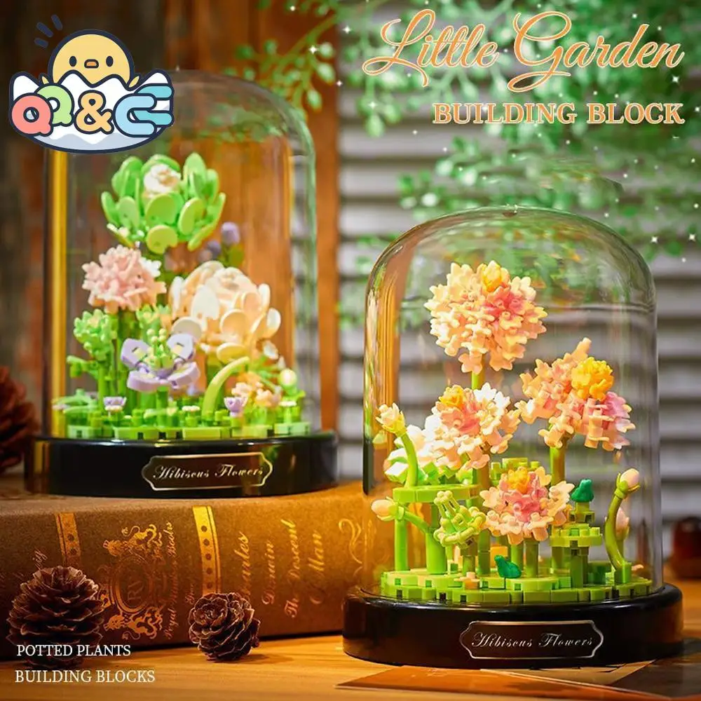 

Micro Building Block Microparticle Flower with Dust Cover Eternal Life Bouquet Toy Ornament Decor Romantic Brick Toys for Kids