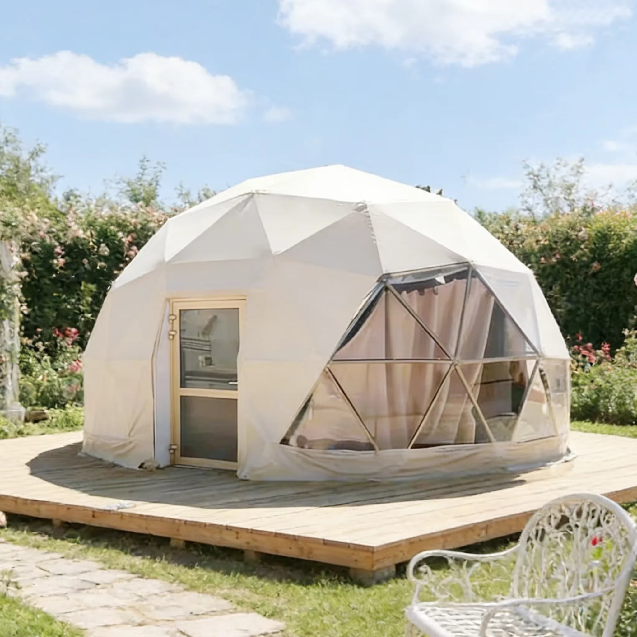 Spherical Resort Dome House Luxury PVC Geodesic Dome for Park Hotel Accommodation and Nature Botanical Garden Tour Work