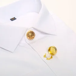 2pcs/set Vintage Cufflinks Button Covers Metal Shirt Sleeve Buttons Copper Button Clips for Dress Shirts DIY Decorative Button