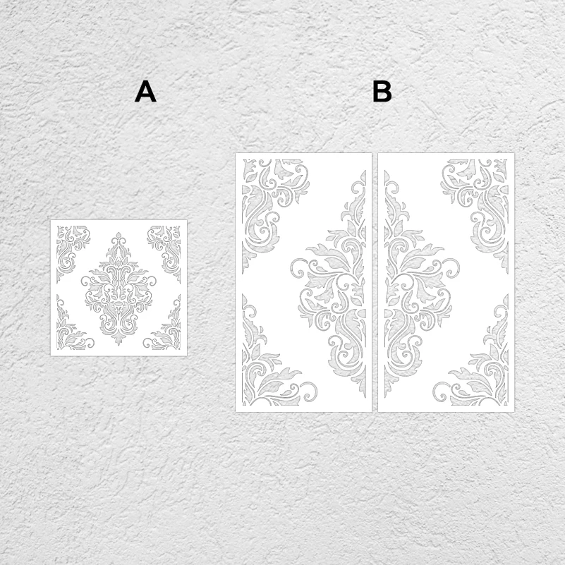 40cm - 80cm Wall Stencil Decorative For Plaster Painting Decor Larges Drawing Decors Paint Damask Vintage Retro Luxury S393