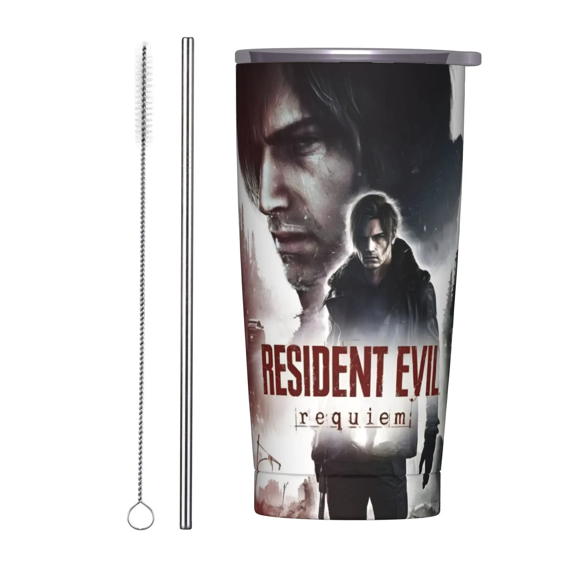Residents Evils 9  Insulated Tumbler with Straws Games Vacuum Thermal Mug Office Home Hot Cold Drinks Cups 20oz