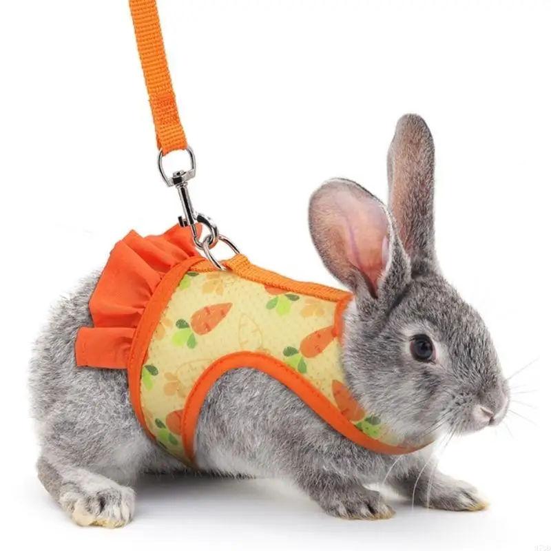 97QD Rabbits Harness and Leash Small Animal Clothes for Rabbits Guinea Pigs Small Animal