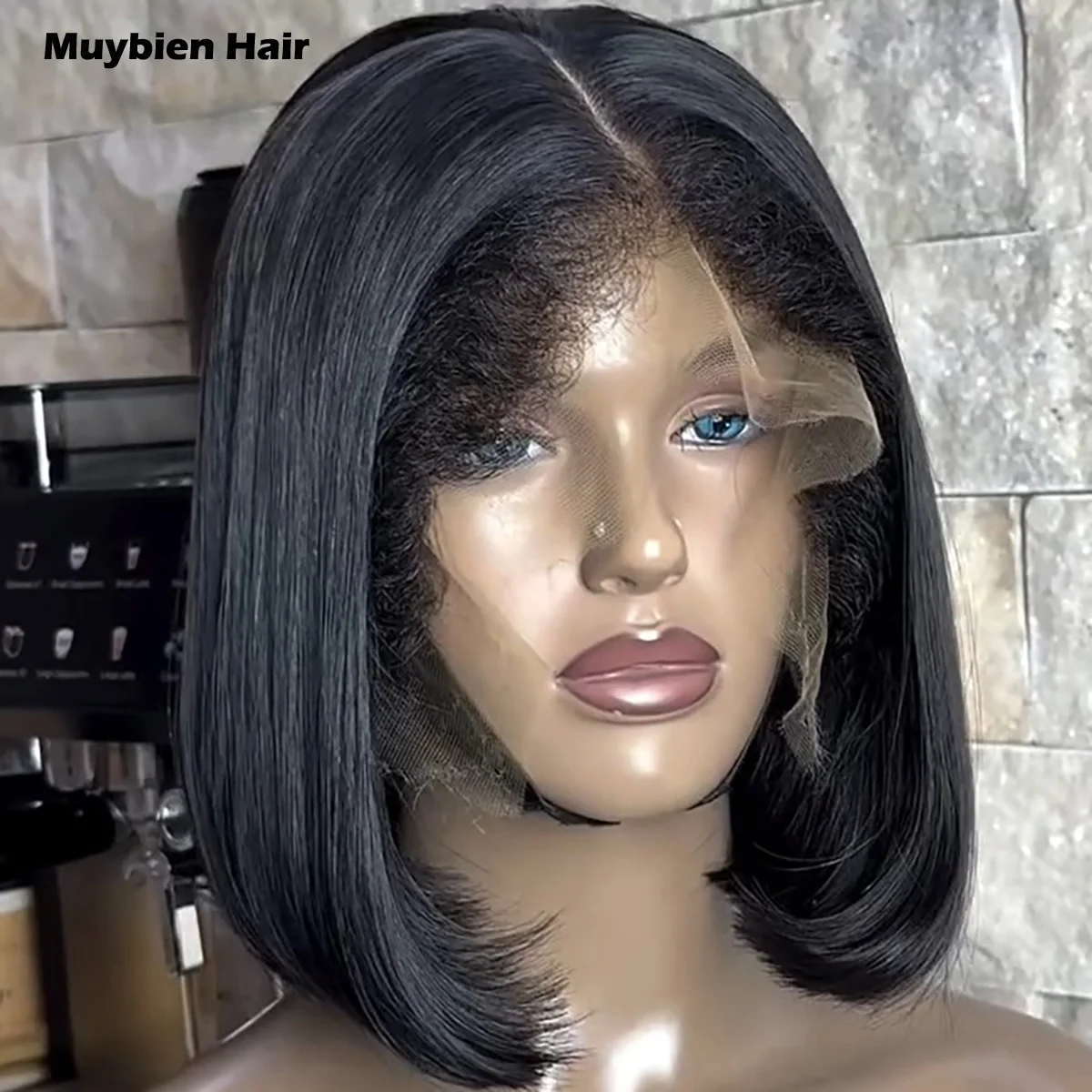 350 Density with Baby Hair Super Double Drawn Straight 100% Human Hair Bob Black 5x5 4x4 Lace Closure Glueless Wear and Go