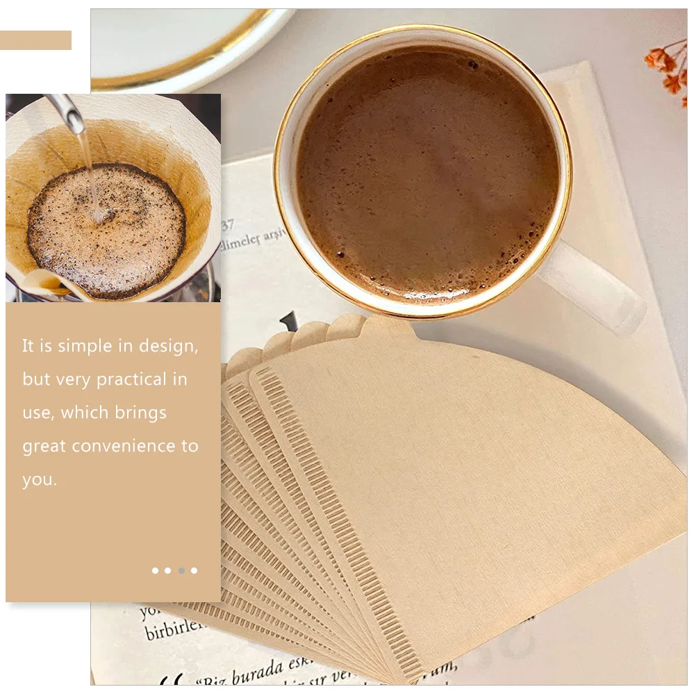 

100 Pcs Coffee Filter Paper Cone Shaped Portable Filters 3 4 Cups Espresso Kitchen Bar Tools Foldable Media Disposable