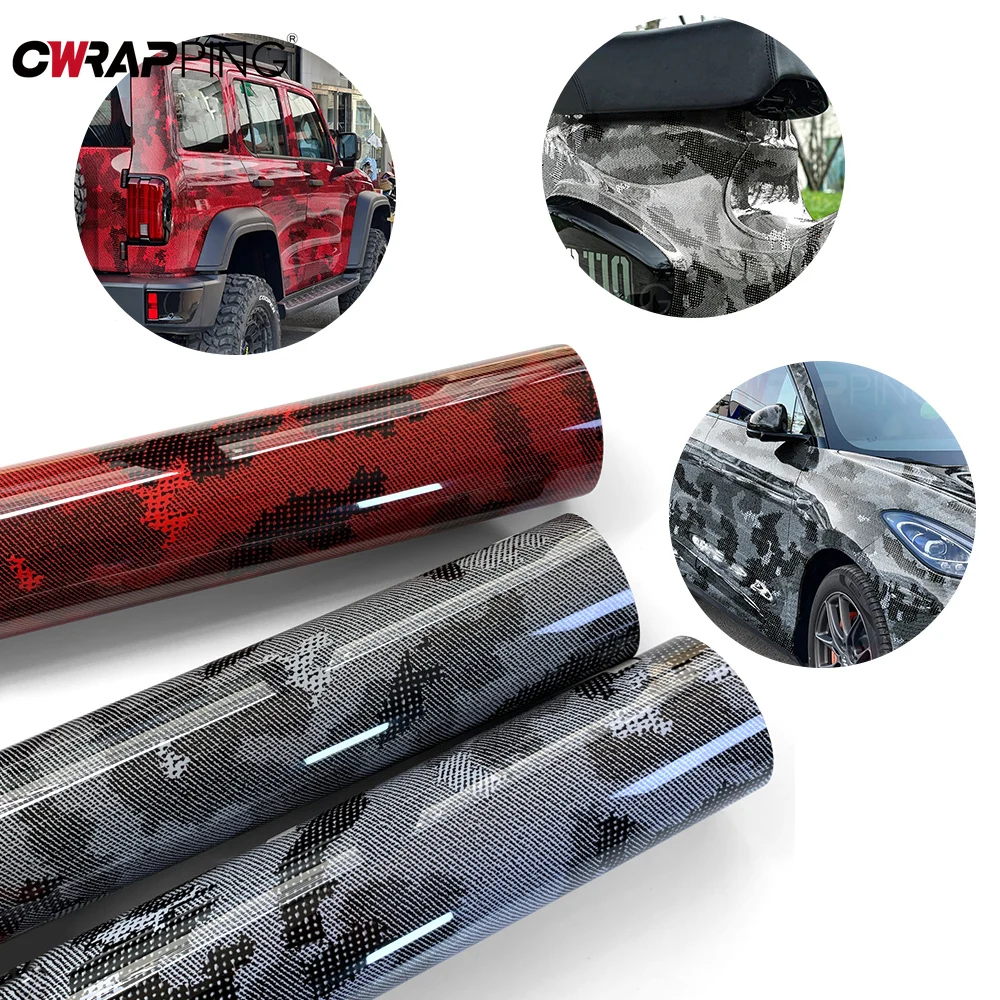 سيارة طبقة رقيقة واقية بيثون نمط فيلم ألياف الكربون ملصقات خالية من الفقاعات اكسسوارات السيارات فيلم مقاوم للماء أفلام ذاتية اللصق #5