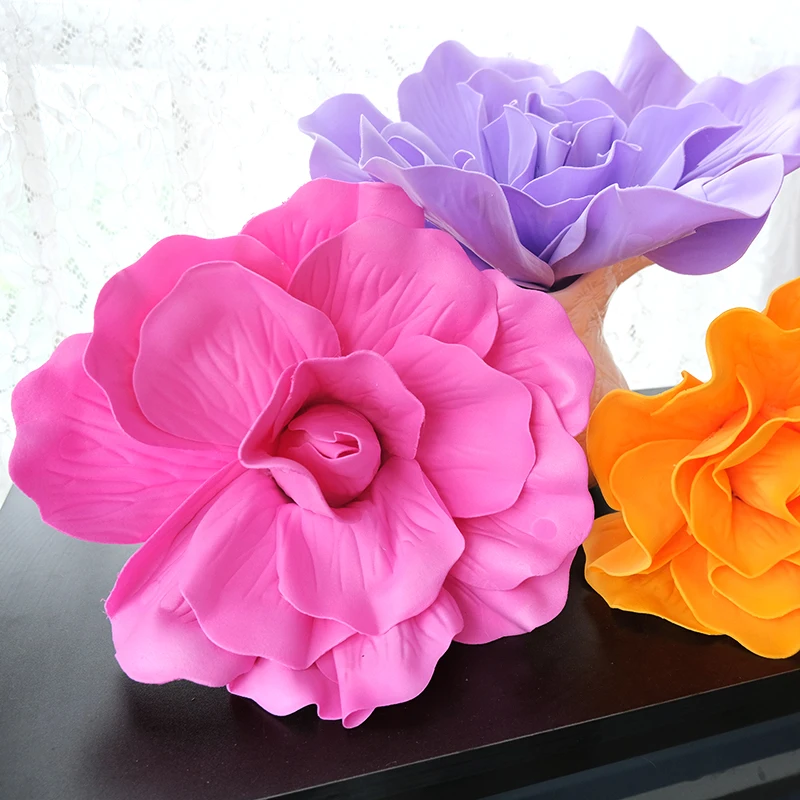 Multiple Sizes 30CM40CM50CM60CM Large Artificial Flower Heads PE Giant Home Decor DIY Party Wedding Background Wall Decoration