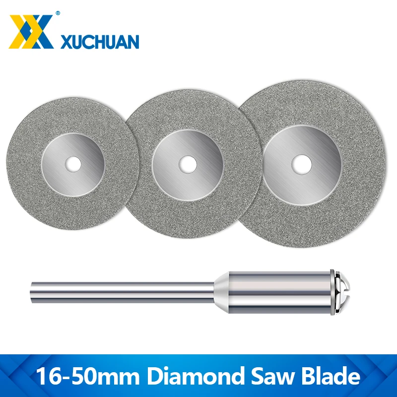 5 Stück Diamant-Trennscheiben 16–50 mm Mini-Diamant-Sägeblatt mit 1 Dorn für Dremel Mini Drill Cutoff Holz Stein Kunststoff Glas