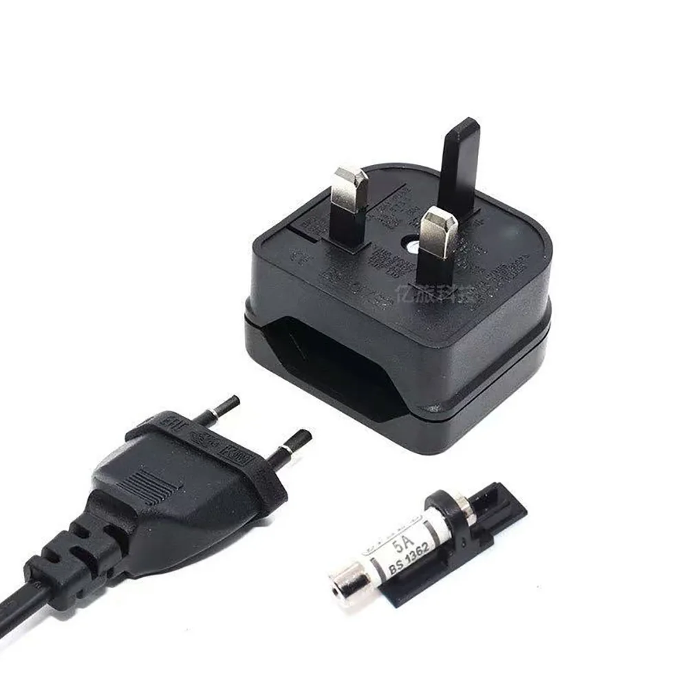 EU To UK Plug Adapter With 13A Fuse UK British Electrical Travel Adapter Converter Socket AC Power Cord Outlet
