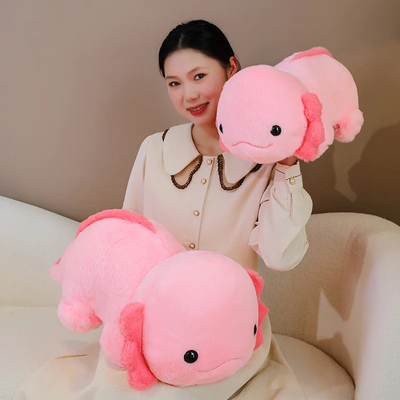 45/60cm New Pink Axolotl Plush Toy Soft Stuffed Animal Pillow Cute Plushie Chubby Axolotl Dolls Boyfriend Gift Home Decoration