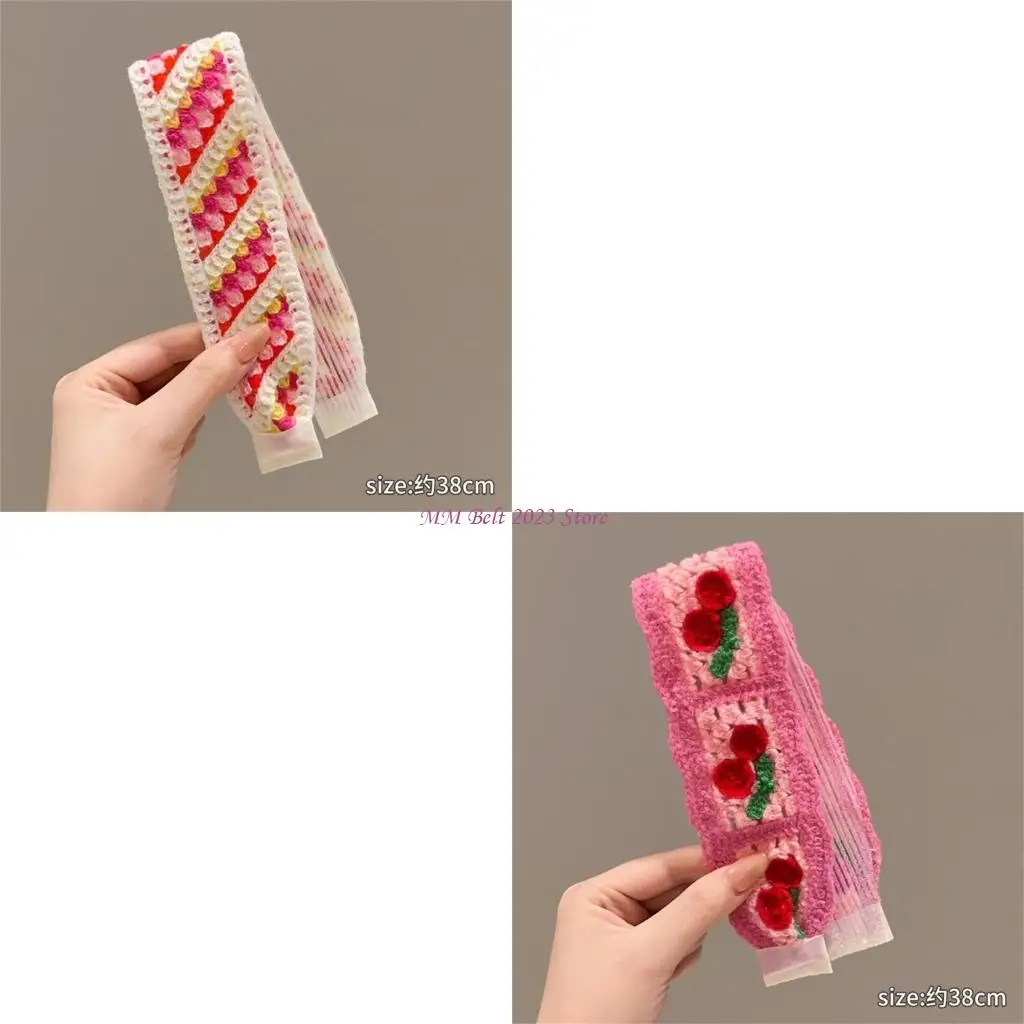 

49ME Стильная вязаная повязка на голову с вышивкой, украшение для волос, подходит для различных видов деятельности