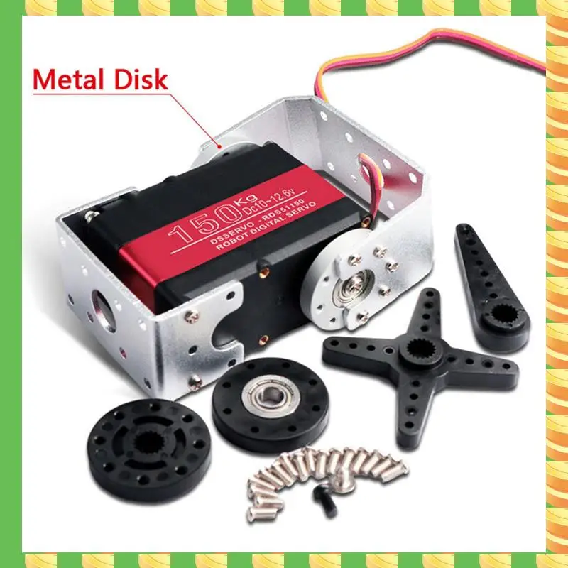

AB53 2X 150KG 12V RDS51150 Double-Shaft Digital Metal Robotic Servo With U Mounting Bracket Waterproof 270 Degree