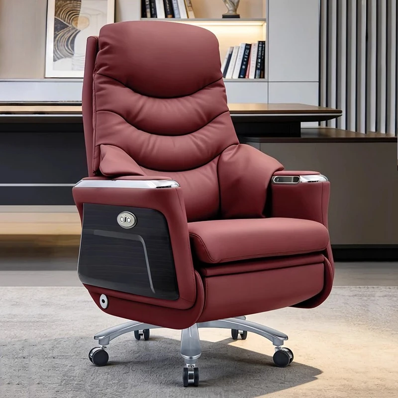 Arms Heat Office Chair Big Tall Comfy Boss Single Office Chair Massage Ergonomic Chaise Bureau Design Italian Furniture Luxury