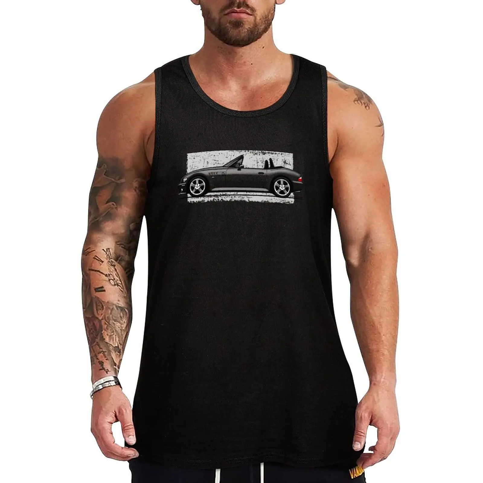 

My drawing of the German roadster seamless with background Tank Top Basic Layering Tank Top Soft Cotton Sleeveless Shirt