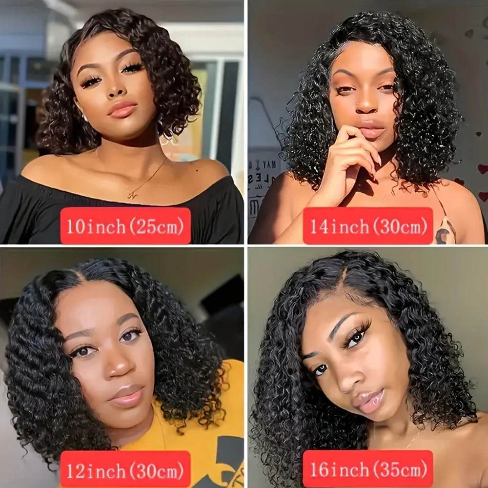 Brazilian Water Wave Short Curly Bob Wig 4×4 Lace Closure Wig Water Wave 13x4 HD Lace Front Human Hair Wigs For Black Women