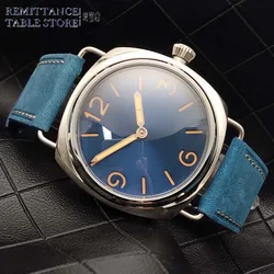 45mm Vintage Pilot ST3600-1 Manual Winding Mechanical Movement Luminous Blue Sterile Dial Blue Strap Men's Watch