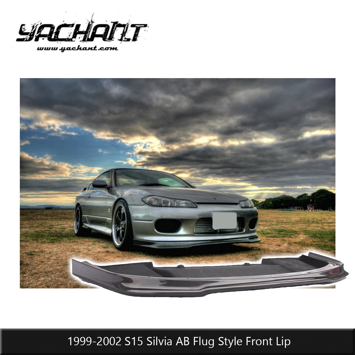 Carbon Fiber AB Flug Style Front Lip Fit For 1999-2002 Silvia S15 Lower Front Splitter Signature Front Styling