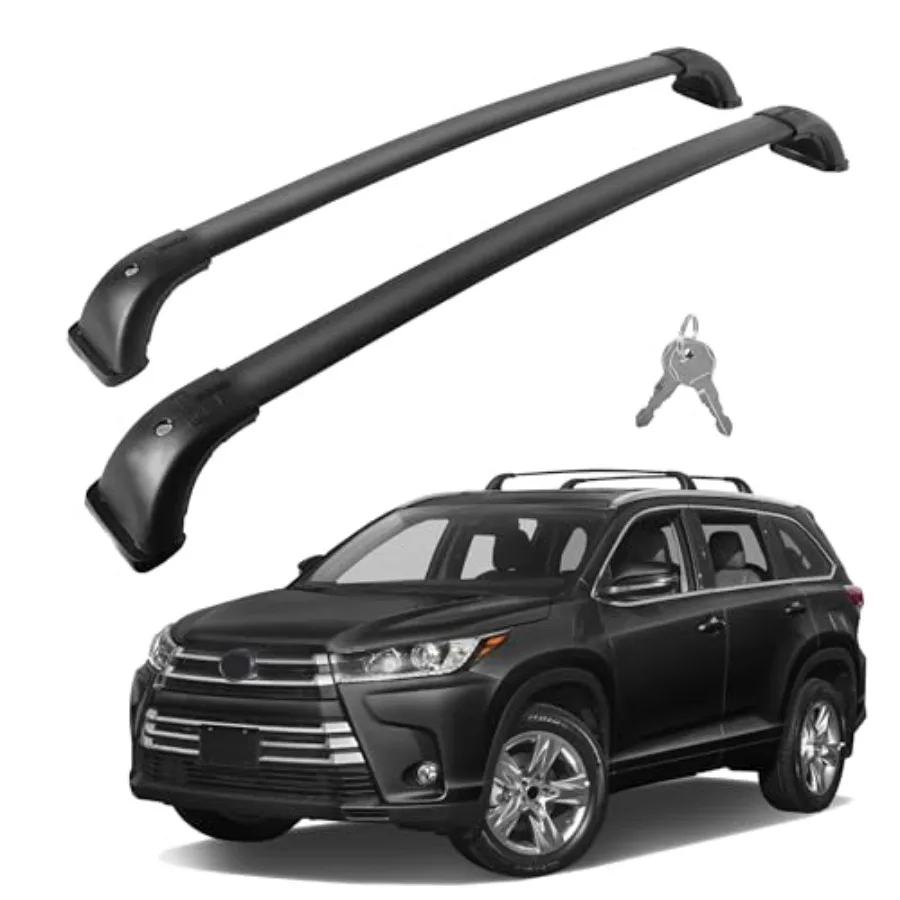 

Багажник на крышу (220 фунтов/100 кг) для Toyota Highlander 2014-2019 (XLE, Limited, SE, LE, LE Plus), сверхпрочный алюминиевый, антикоррозийный, с поперечинами