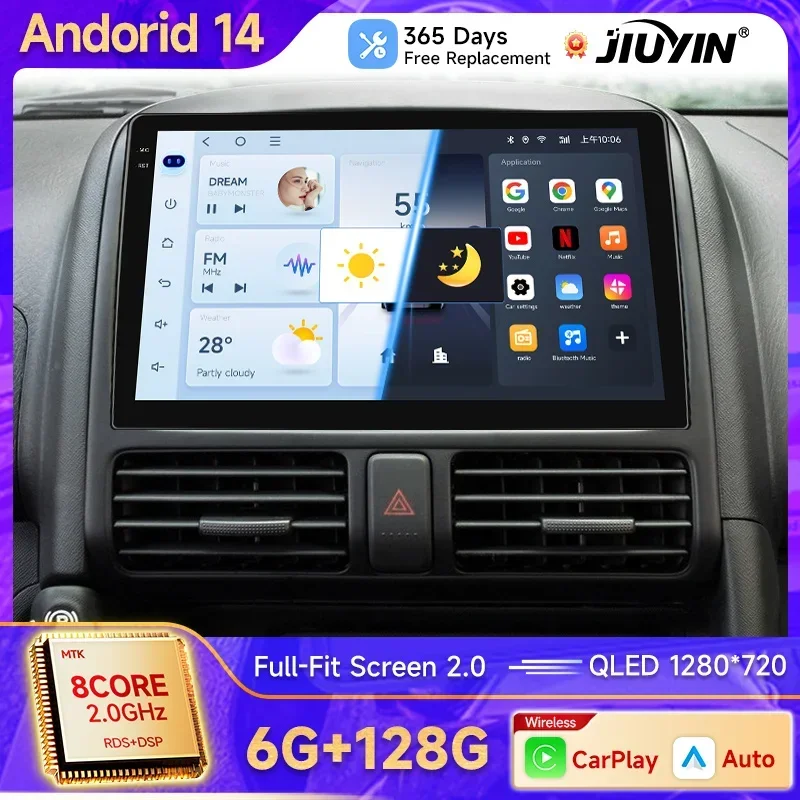 JIUYIN Car Radio For Honda CR-V CRV 2 2001 2002 2003-2006 Wireless Carplay Android Auto Multimedia GPS autoradio 4G WIFI DSP