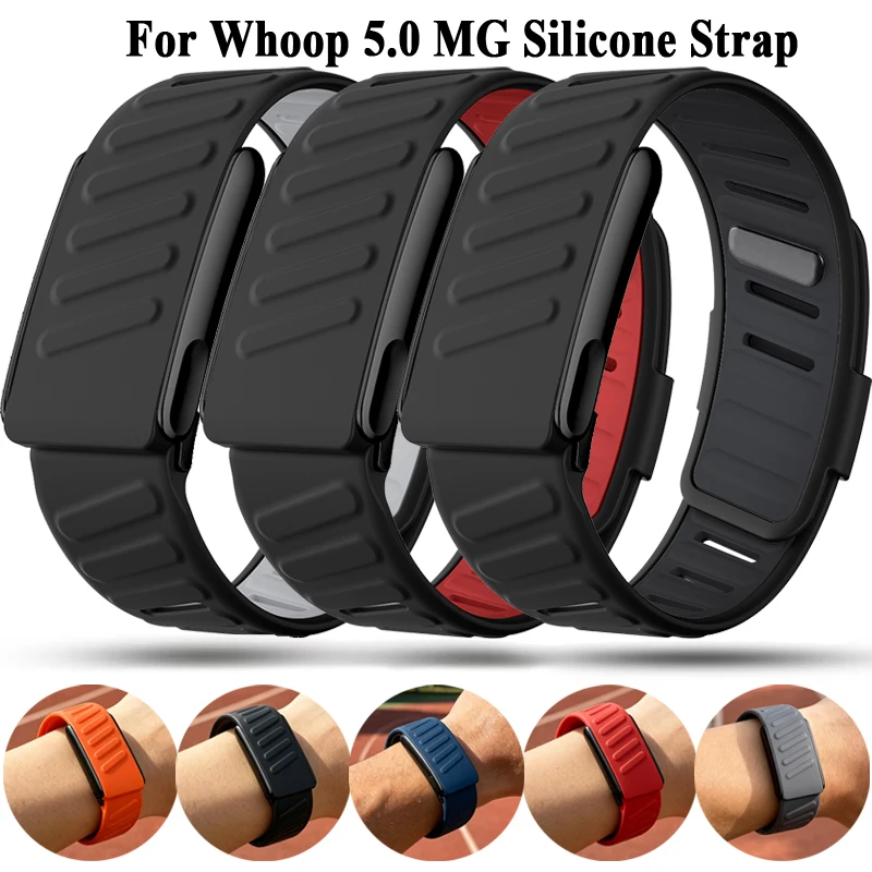 Official Watchband For Whoop 5.0 MG/whoop5.0LIFE Heart Rate Monitor dual color silicone strap Adjustable sport wristband Bracele