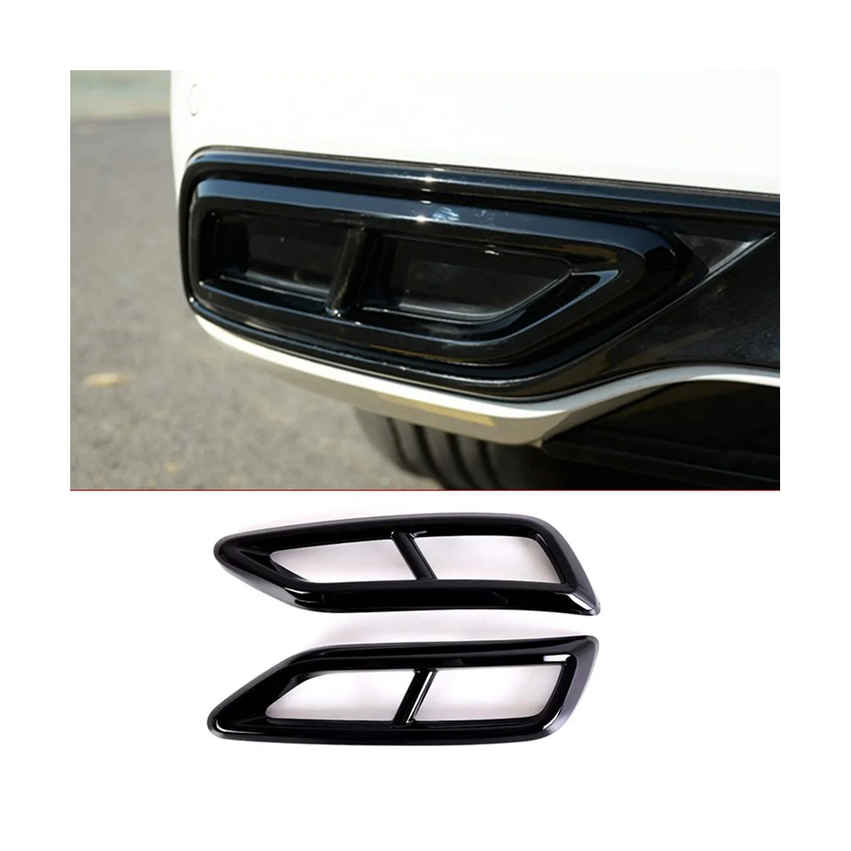 Car Exhaust Muffler Cover Rear Bumper Exhaust Trim for Volkswagen Tiguan L 2020 2021 2022