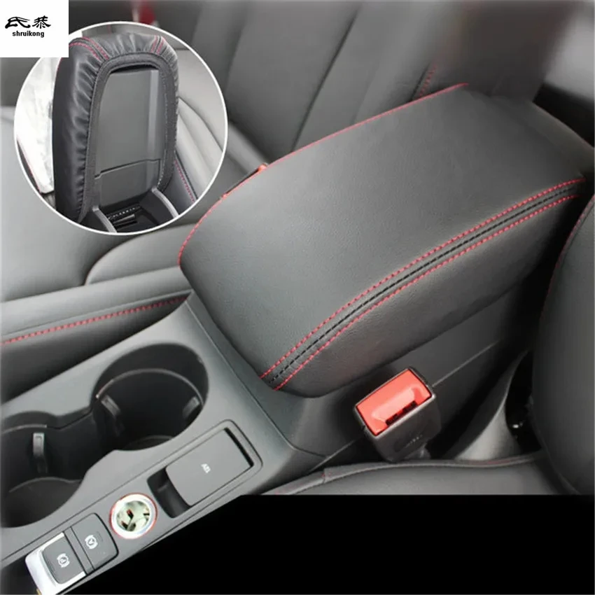 High Quality 1PC For Audi A3 8V Q3 8U 2013-2018 PU Leather Armrest Box Protection Cover Car Accessories