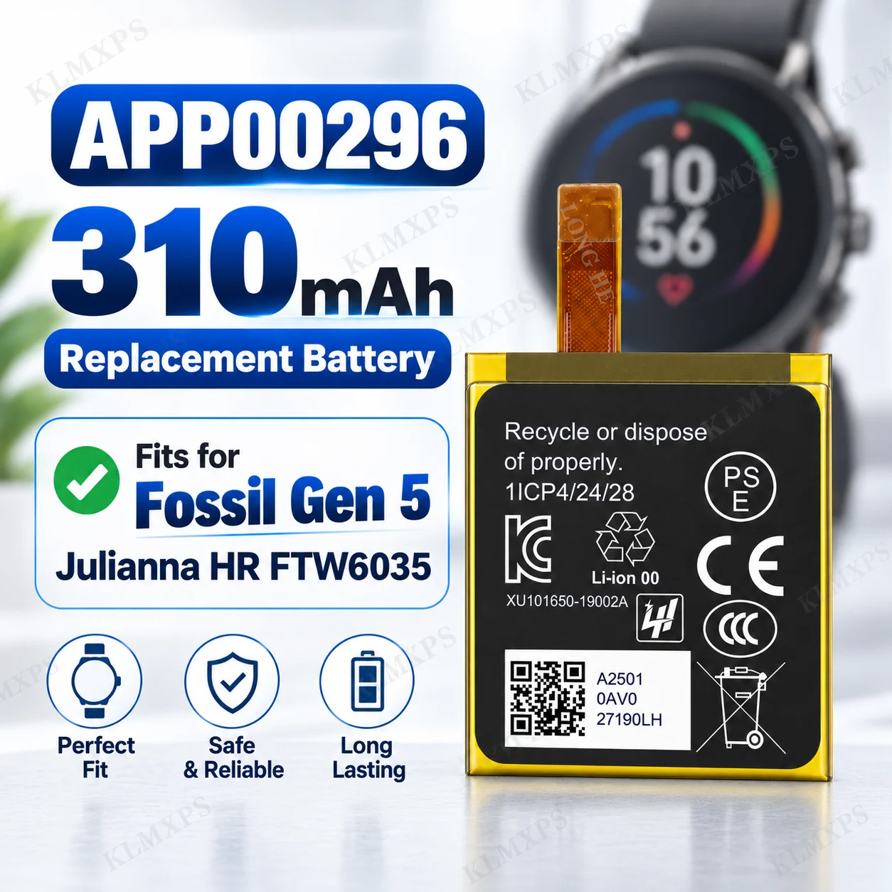 310mAh APP00296 Ersatzakku für – Fossil Watches Smartwatch Gen 5 Bewertung und Preis