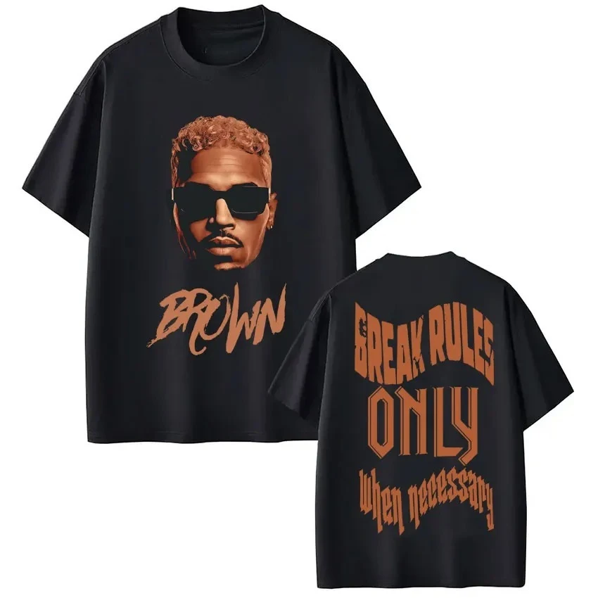 Camisetas de Moda Hip Hop para Hombre y Mujer, Camisetas de Rapero Chris Brown Usher Raymond 2026 Tour, Camisetas Casuales de Algodón Vintage, Regalos