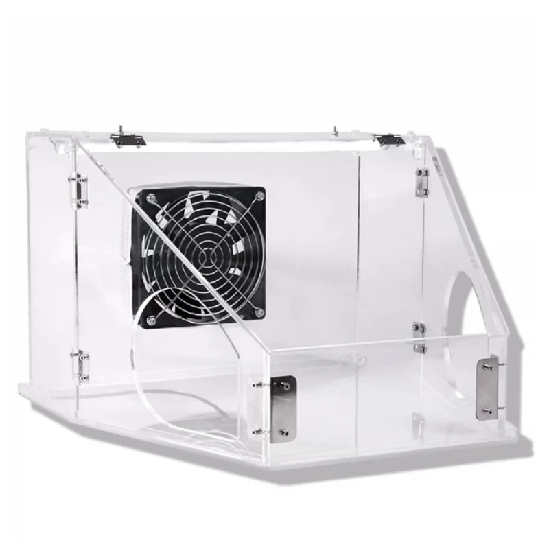 Model group acrylic polished dust-proof sealed box vacuum cleaner LED light water sticker micro-engraving