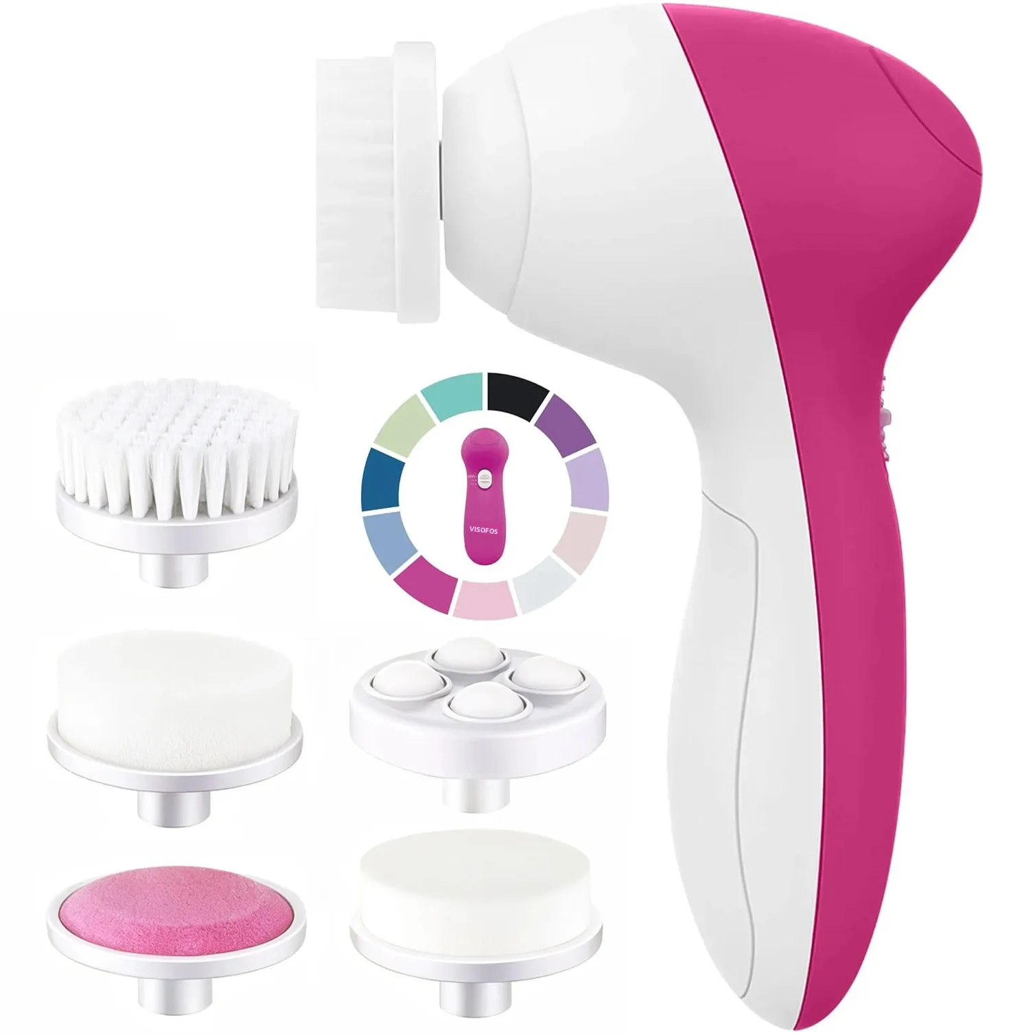 Cepillo de Limpieza Facial Eléctrico 5 en 1, Dispositivo de Belleza Multifuncional con Masaje Rotatorio para Limpiar los Poros