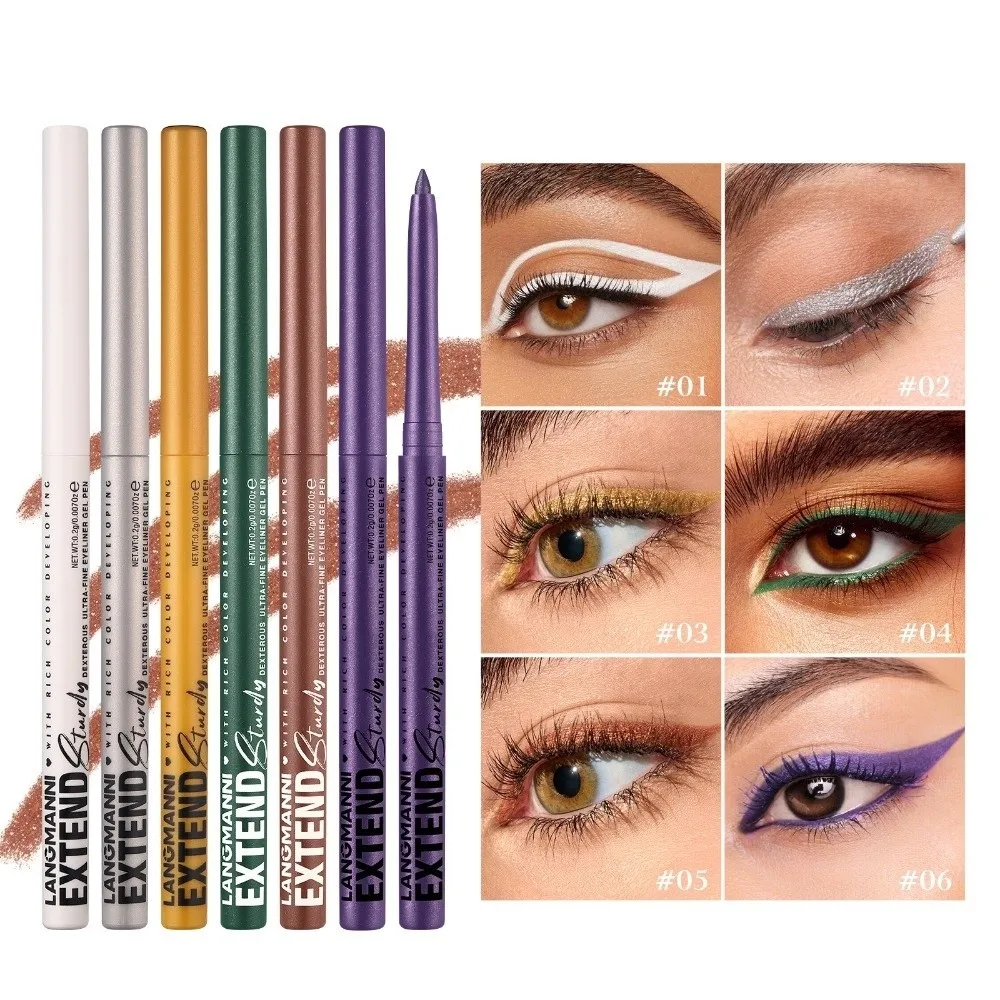 Fast Dry Green Glitter Waterproof Eyeliner Matte Finish Long Lasting Makeup Pencil Smudge Resistant Concealer Pen Daily Use view 4