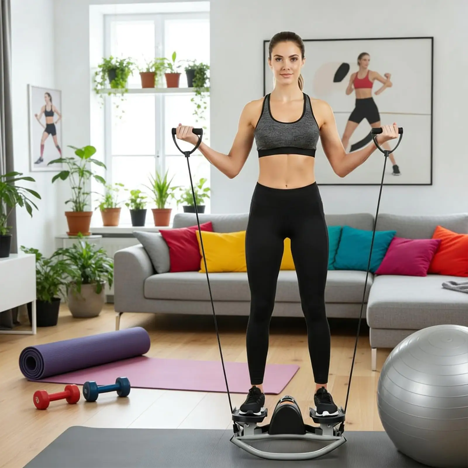Rock Stepper Workout Exercise Equipment for Legs Glutes Portable Silent Lateral Stepper Machine for Home Apartment Dorm Office