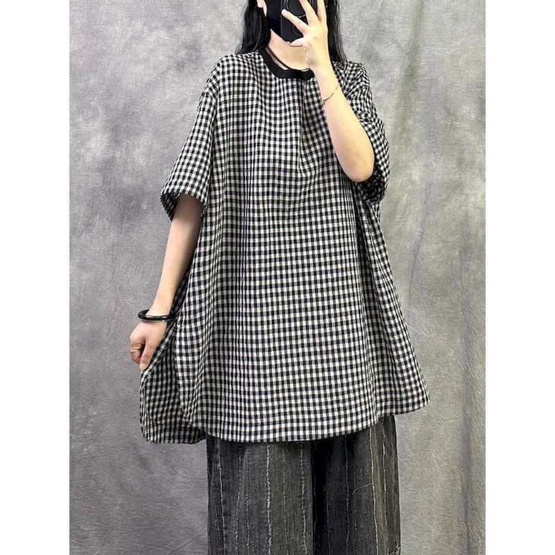 O-neck T-shirts for Women 2026 Summer Aesthetic Vintage Oversized Tops Casual Short Sleeve Harajuku Extremely Long Women Clothes