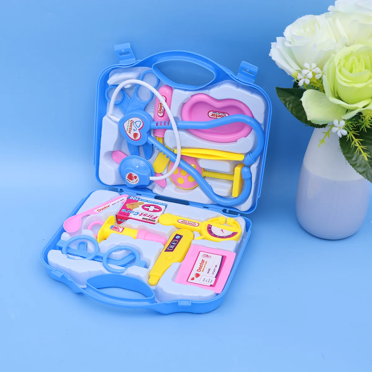 

Children's Little Doctor Toy Set Tool Kits Pretend Play Toy Role Play Sets Medical Stethoscope Toys with Suitcase for Kids