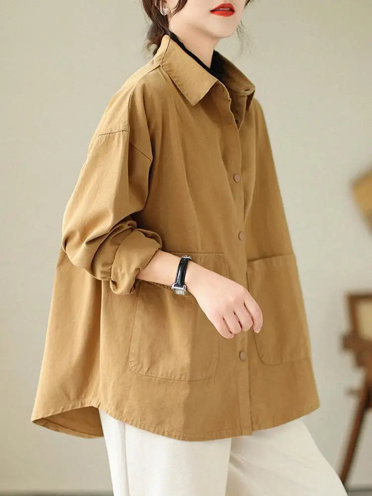 

Повседневная хлопковая куртка большого размера для мам, женская короткая ветровка, топ