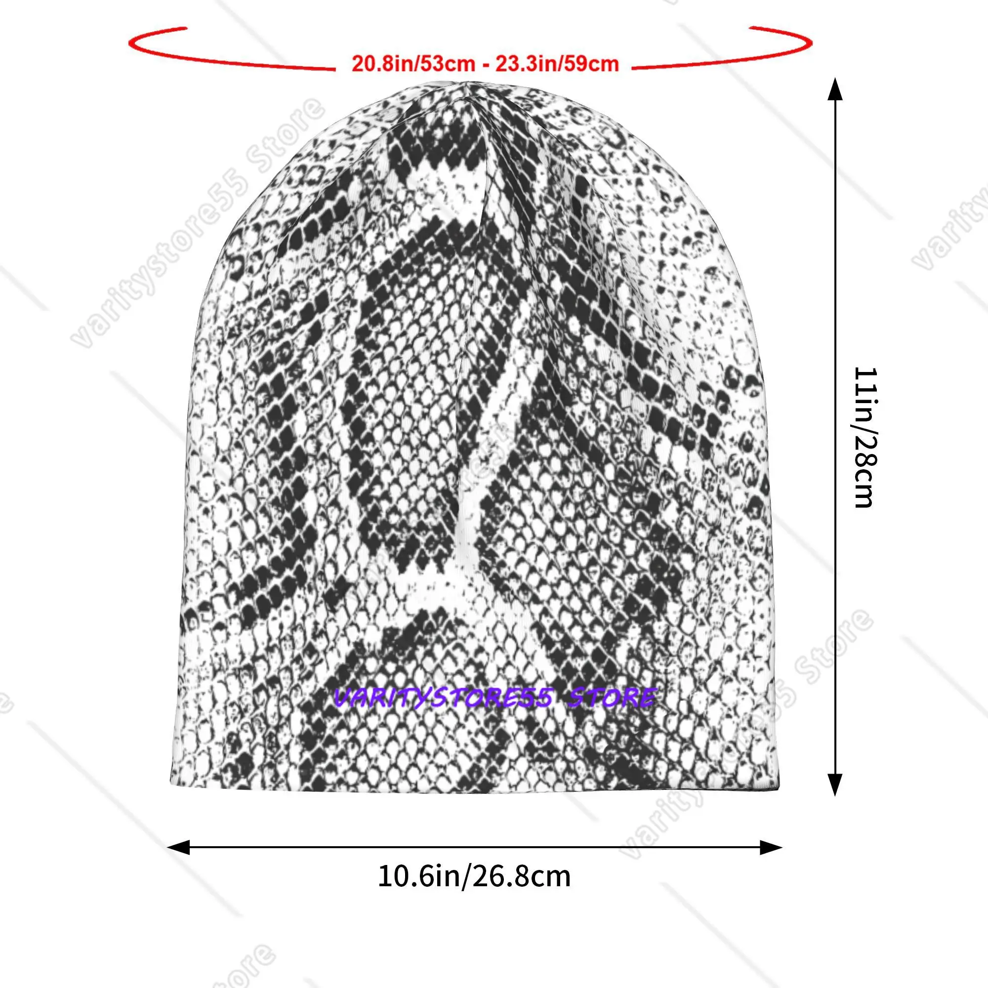 2D Print Design Snake Pattern Bonnet Hats Men Skullies Beanies Novelty Hats