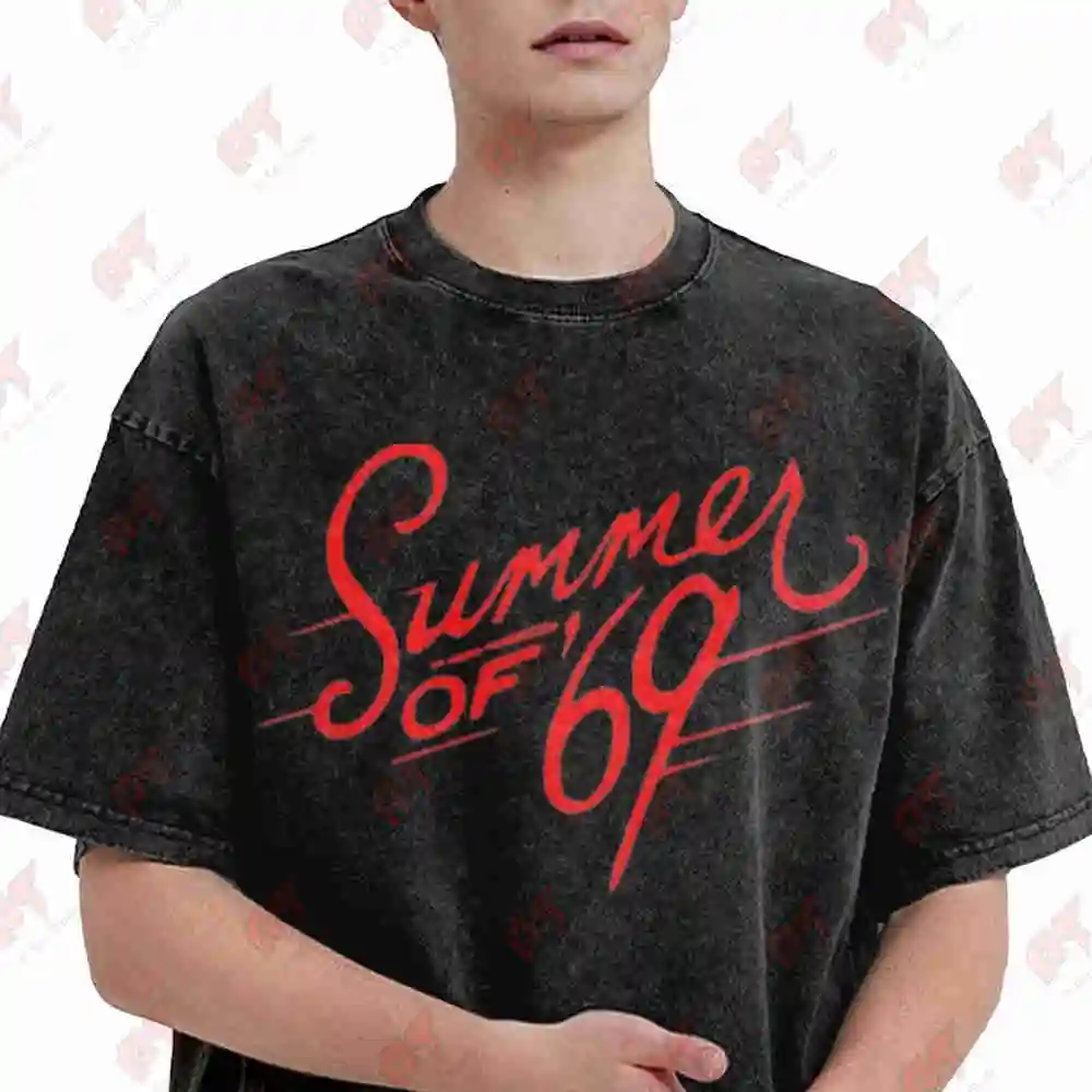 Bryan Adams Summer Of 69 Vintage Rock Vintage Washed Tee Pure Cotton T-Shirt