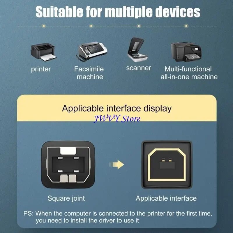 573A متعددة الاستخدامات USB 2.0 إلى كابل الطابعة USB B لوحدة التحكم MIDI الماسحة الضوئية MIDI