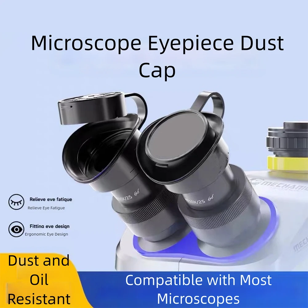 Protective Silicone Microscope Dust Cover Compatible with WF10X25 Eyepiece Suitable for Lab and Machine Vision